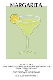 Trendy Margarita Cocktail poster, leuk voor in de keuken of als cadeau. Ook leuk in een fotolijst. Ook als canvas of acrylglas te bestellen