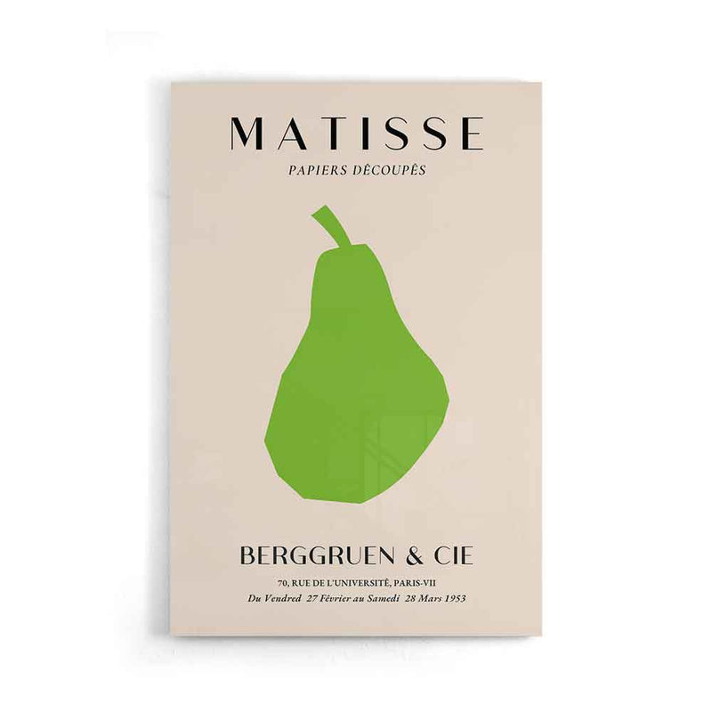 Geef je interieur een artistieke en minimalistische touch met deze Matisse-achtige Papiers Découpés poster met een peer.