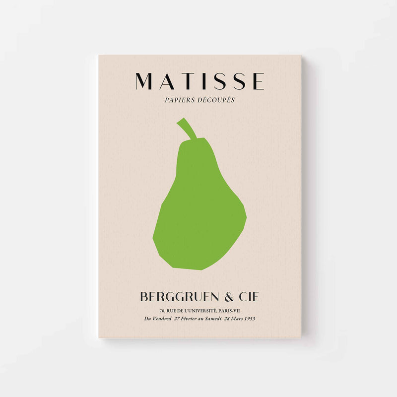 Geef je interieur een artistieke en minimalistische touch met deze Matisse-achtige Papiers Découpés poster met een peer.