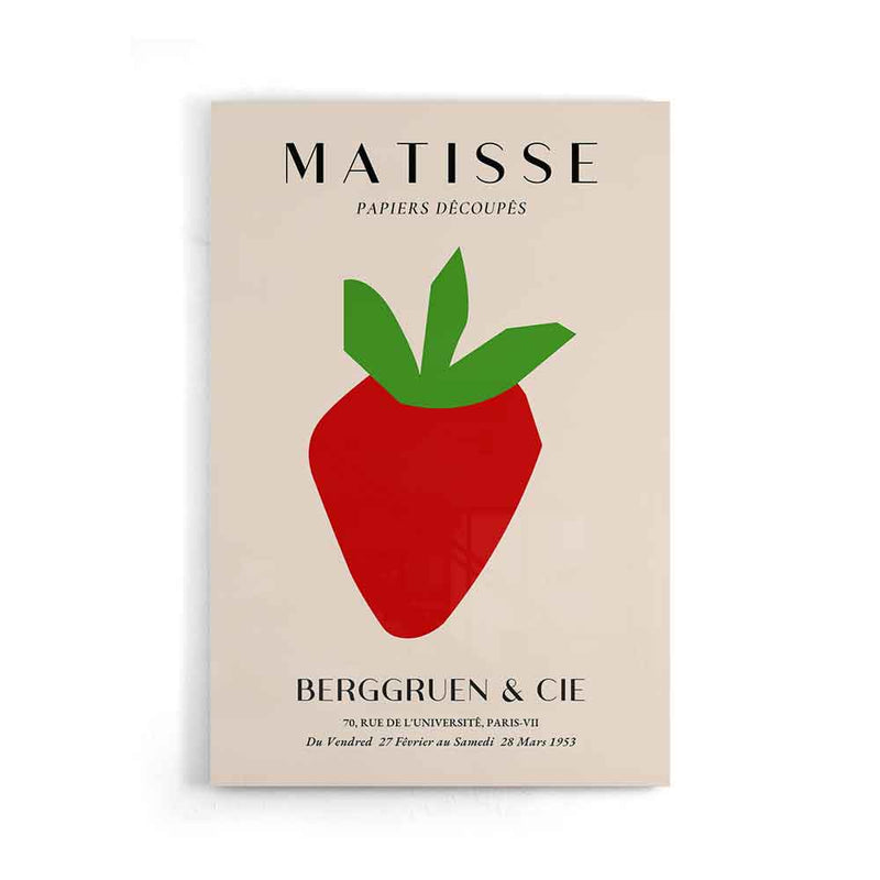 Geef je interieur een artistieke en minimalistische touch met deze Matisse-achtige Papiers Découpés poster met een aardbei.