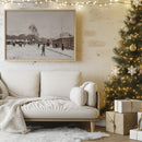 People on the Street in the Snow