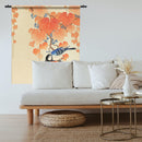 Tapisserie - Ohara Koson - Mésange charbonnière sur branche de Paulownia