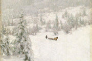 Cavalli in un paesaggio innevato