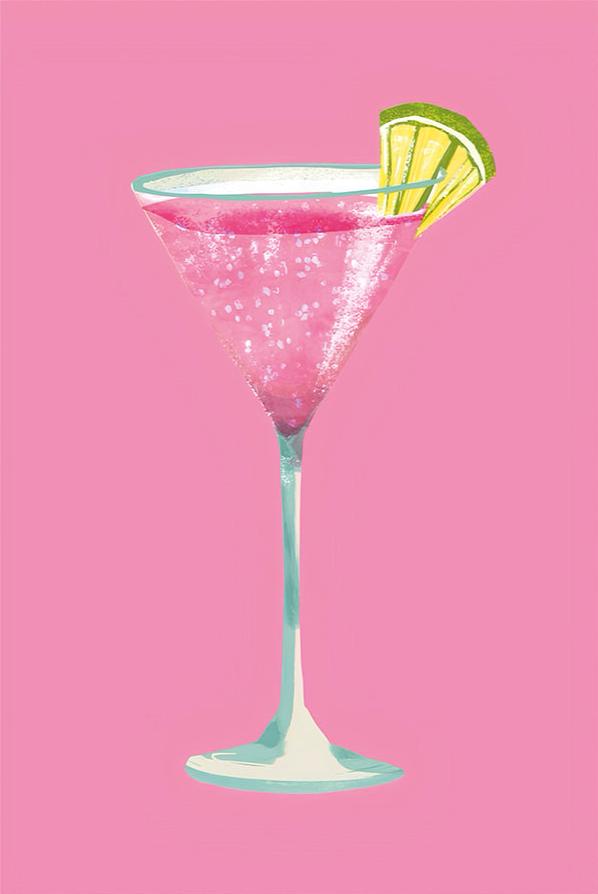 Roze Glitter Cocktail