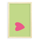 Roze Hart op Groene Achtergrond