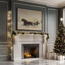 Chevaux courant devant une charrette