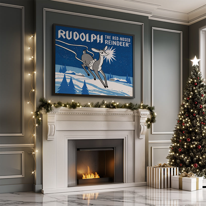 Rudolph Retro Kerstkaart