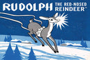 Carte de Noël rétro Rudolph