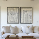 Trendy Tweeluik Abstracte lijnen kunst poster