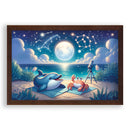 Sterrennacht met dolfijn en krab Walljar kinderposter