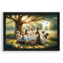 Theetijd met bosbewoners in de zon Walljar Kinderposter