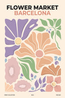 Breng een vleugje zomerse sfeer in huis met deze kleurrijke Flower Market Barcelona poster. Het speelse ontwerp met abstracte bloemen in zachte pastelkleuren en retro typografie geeft je interieur een frisse en trendy uitstraling. Geprint op 250 grams premium satin papier voor een luxe afwerking en heldere details – perfect voor liefhebbers van botanische en grafische wanddecoratie.
