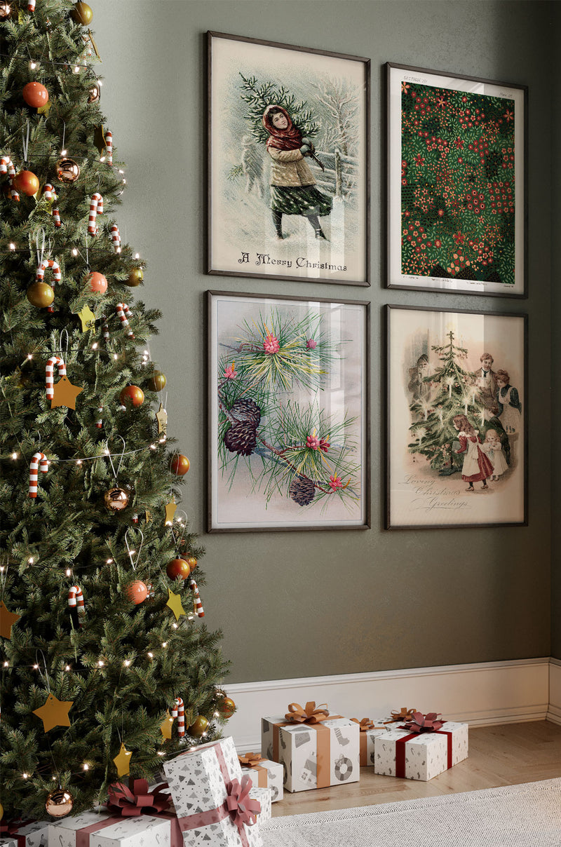 Kerst posters voor in huis. Decoratie voor de wintermaanden. 