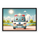 Vrolijke ziekenwagen Walljar Kinderposter 