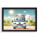 Vrolijke ziekenwagen Walljar Kinderposter 