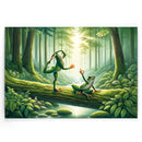 Yoga Kikkers in het bos Walljar Kinderposter