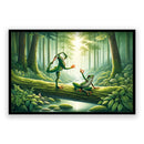 Yoga Kikkers in het bos Walljar Kinderposter