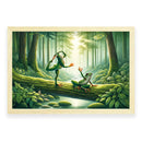 Yoga Kikkers in het bos Walljar Kinderposter