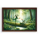 Yoga Kikkers in het bos Walljar Kinderposter