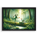 Yoga Kikkers in het bos Walljar Kinderposter