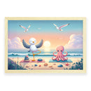 Yoga tijd met Meeuw en Octo Walljar Kinderposter
