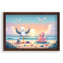 Yoga tijd met Meeuw en Octo Walljar Kinderposter
