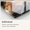 Golden Abstract Flow acrylglas – materiaalvoorbeeld met volledige omschrijving