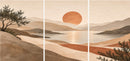 Japandi Sunset drieluik - drie panelen aaneensluitend