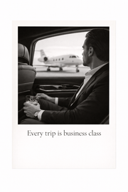 Luxe zwart wit poster man privéjet business class quote minimalistische wanddecoratie hotel chique interieur