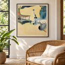 Paul Klee - Garden Still Life (1910) in een lichte tuinkamer boven een natuurlijke rotan stoel