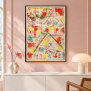 Paul Klee - Gedenkblatt E (1924) in een lichtroze atelier boven een witte kast