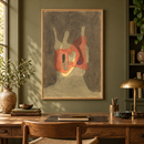Paul Klee - Schützerin (Protectress) (1932) in een olijfgroene werkkamer boven een vintage eiken bureau