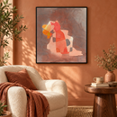 Paul Klee - Zurücklehnende (Woman Leaning Back) (1929) in een lichte leeshoek met een ivoorkleurige fauteuil en walnoten bijzettafel