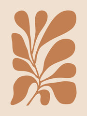 Terracotta blad op beige achtergrond