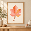 What the Fall herfstblad quote poster in houten lijst boven een eiken kast in een warm interieur