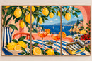 Dopamine Dolce Vita drieluik als wanddecoratie in interieur