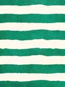 Een patroon van brede, golvende groene en crèmekleurige horizontale strepen.