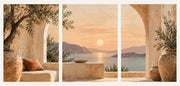 Wabi Sabi Sunset drie bijpassende panelen