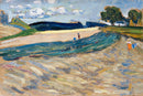 Wassily Kandinsky – Landscape with a yellow field: Een open landschap met een geel veld, brede penseelstreken en een lichte blauwe lucht.