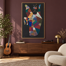 Wassily Kandinsky - Ohne Titel (1940) in een muziekkamer met een pruimkleurige wand en een eiken lijst