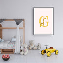 giraffe alfabet poster