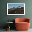 Berg vlakte weg poster