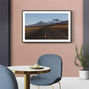 Berg vlakte weg poster