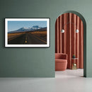 Berg vlakte weg poster