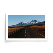 Berg vlakte weg poster