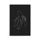Banana Line Art donker poster 