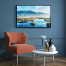 Gebergte water landschap poster