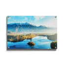 Gebergte water landschap poster