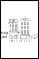 Lineart - Amsterdam Houses - Walljar
