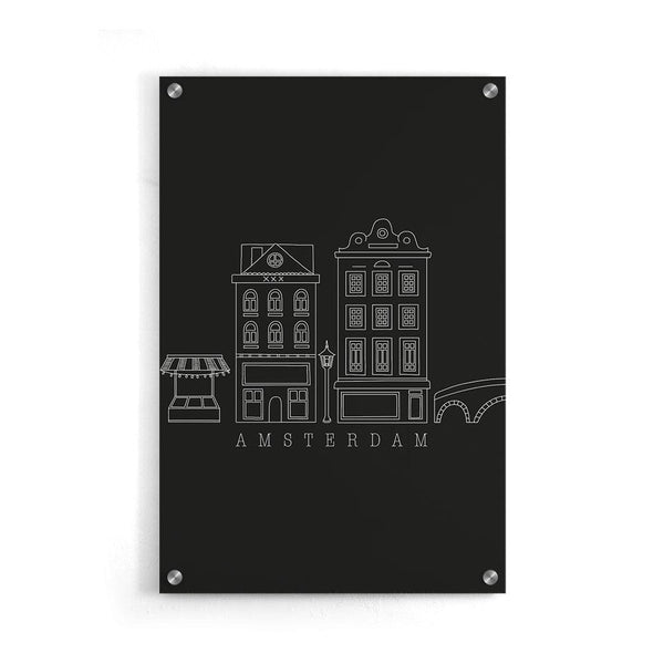 Lineart - Amsterdam Houses - Walljar